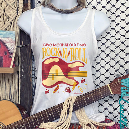 Old Time Rock n Roll - Western Boho Womens Graphic Tank Tops