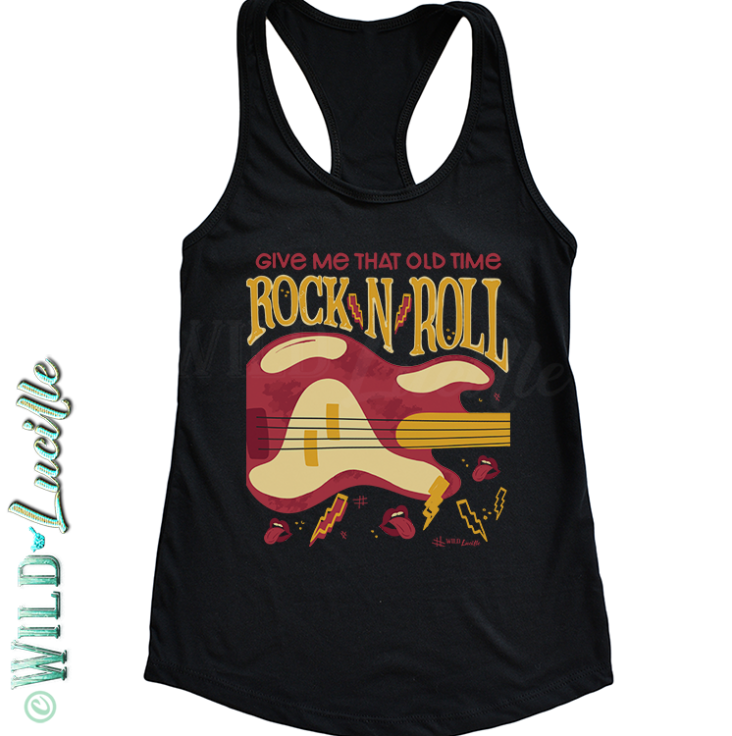 Old Time Rock n Roll - Western Boho Womens Graphic Tank Tops