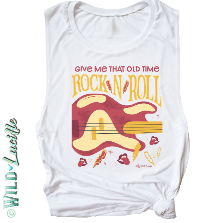 Old Time Rock n Roll - Western Boho Womens Graphic Tank Tops