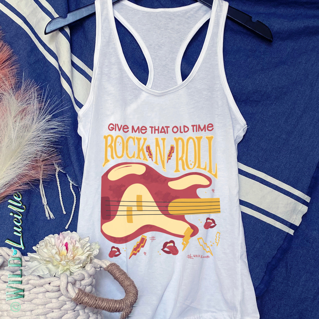 Old Time Rock n Roll - Western Boho Womens Graphic Tank Tops