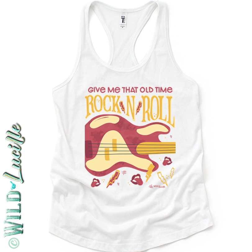 Old Time Rock n Roll - Western Boho Womens Graphic Tank Tops