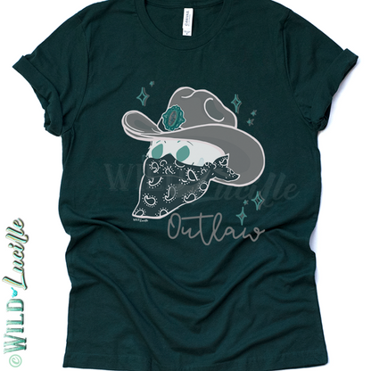 Outlaw Bandit Skull - Western Graphic Crew Tees