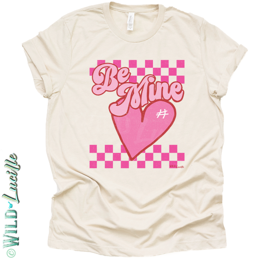 Pink Checkered Be Mine - Valentine's Graphic Tee