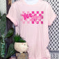 Pink Checkered Yeehaw - Western Graphic Tee-shirts