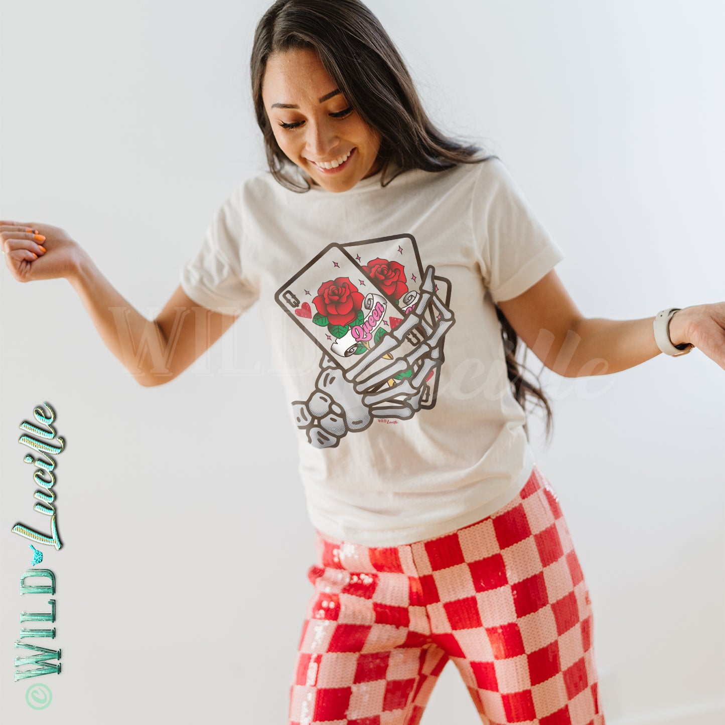 Queen of Hearts Skeleton Hand - Graphic Tees