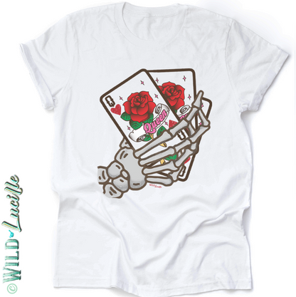 Queen of Hearts Skeleton Hand - Graphic Tees