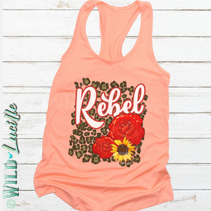 Rebel Rose - Women's Graphic Print Racerback Tank Top