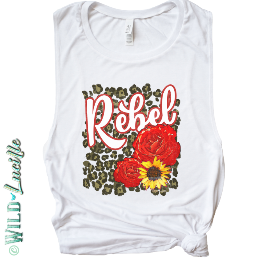 Rebel Rose - Women's Graphic Print Racerback Tank Top