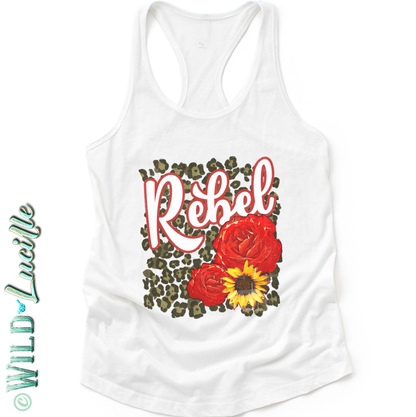 Rebel Rose - Women's Graphic Print Racerback Tank Top