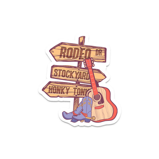 Rodeo Drive Stockyard and Honky Tonk - Western style Vinyl Sticker Decals