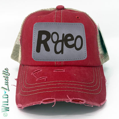 Rodeo - Mix/match Western Leather Patch Trucker Hats