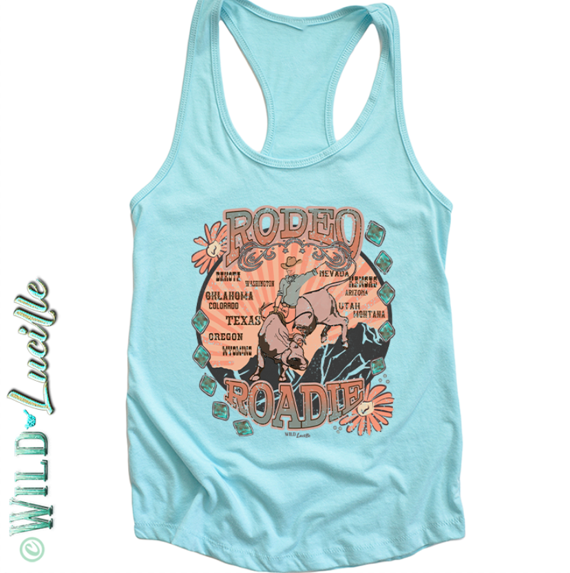 Rodeo Roadie Vintage Style - Western Women's Printed Tanks