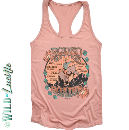 Rodeo Roadie Vintage Style - Western Women's Printed Tanks