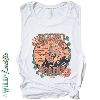 Rodeo Roadie Vintage Style - Western Women's Printed Tanks