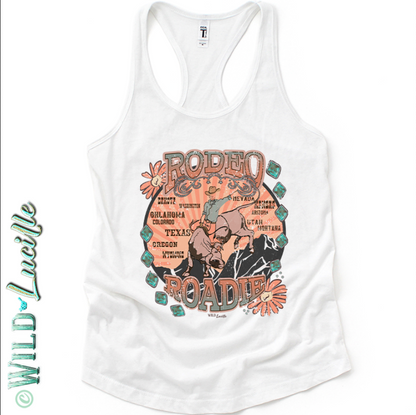 Rodeo Roadie Vintage Style - Western Women's Printed Tanks