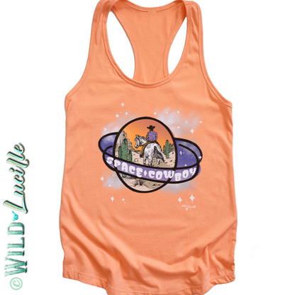 Space Cowboy - Graphic Print Racerback Tank Tops