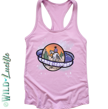 Space Cowboy - Graphic Print Racerback Tank Tops