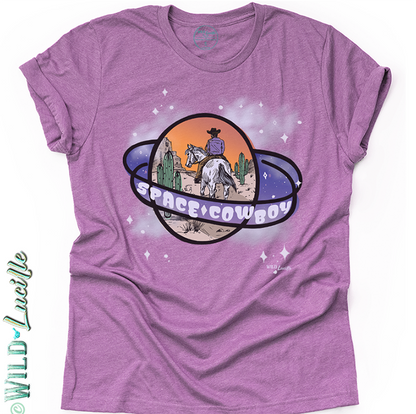 Space Cowboy - Western Graphic Print Crewneck Tees