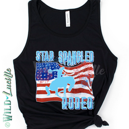 Star Spangled Rodeo - Patriotic Western Graphic Print Tanks