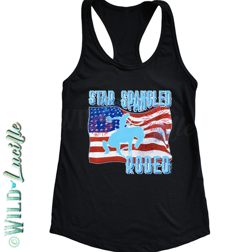 Star Spangled Rodeo - Patriotic Western Graphic Print Tanks