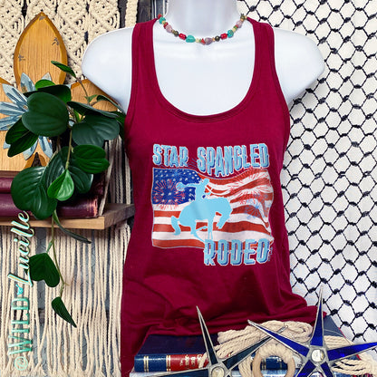 Star Spangled Rodeo - Patriotic Western Graphic Print Tanks