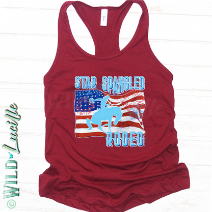 Star Spangled Rodeo - Patriotic Western Graphic Print Tanks