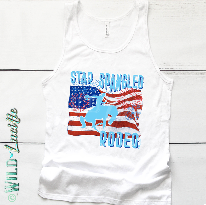 Star Spangled Rodeo - Patriotic Western Graphic Print Tanks