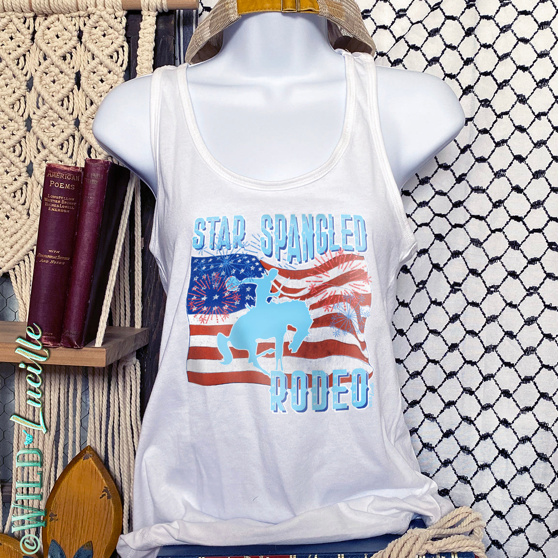 Star Spangled Rodeo - Patriotic Western Graphic Print Tanks