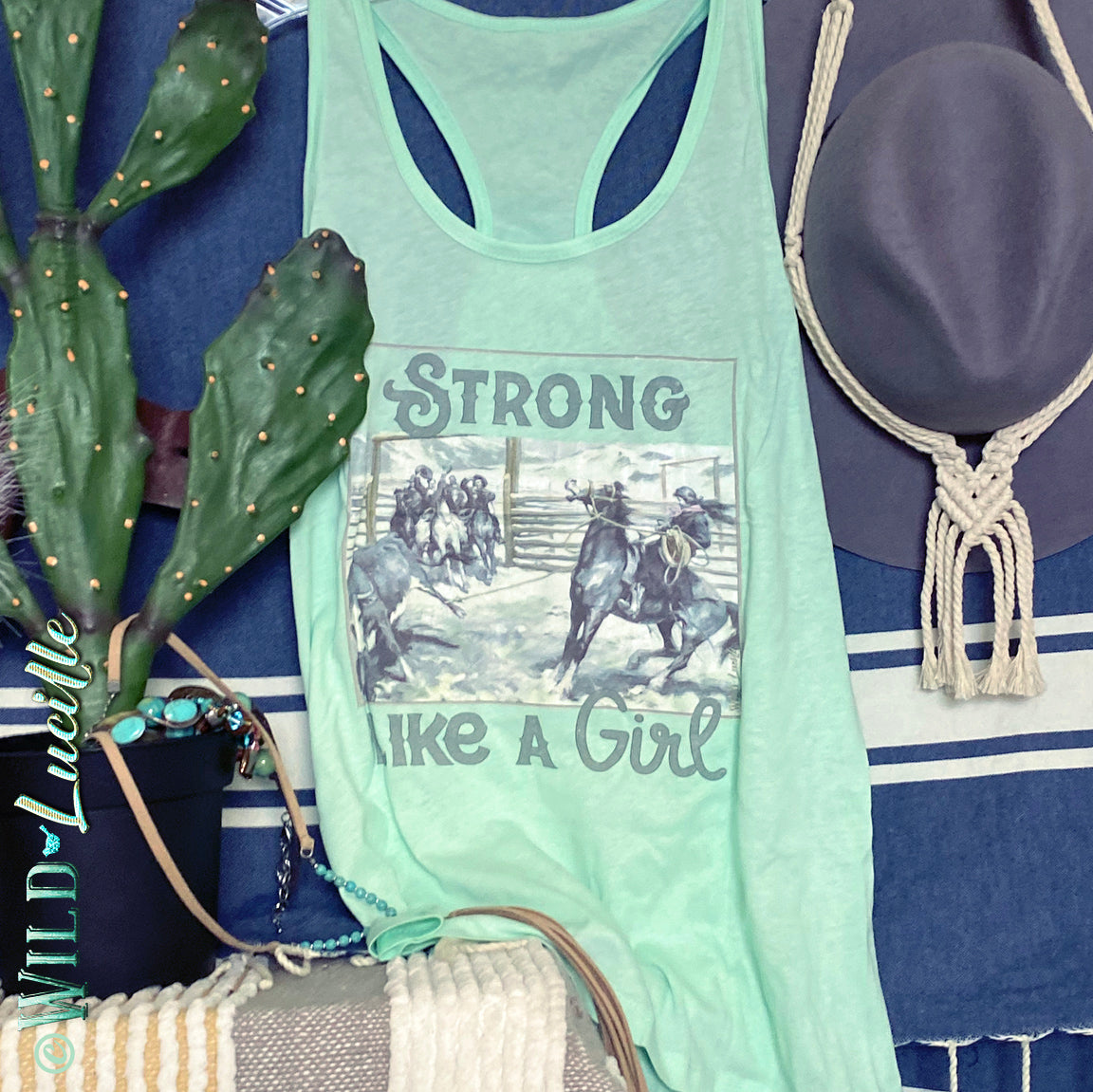 Strong Like A Girl - Western Rodeo Tank Tops