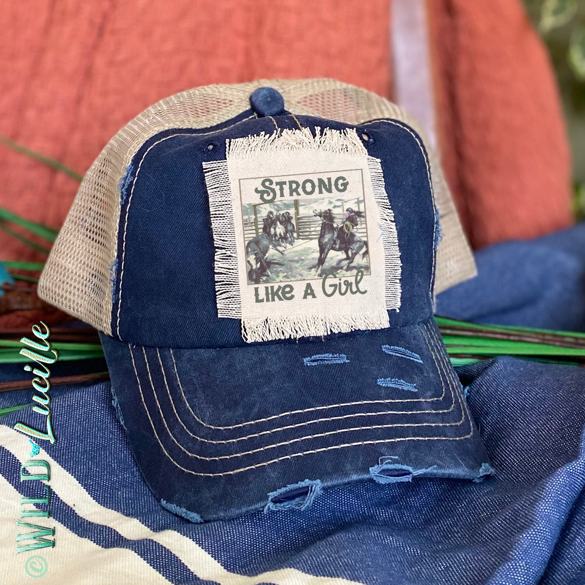 Strong Like A Girl - Distressed Trucker Hat Caps (more!)