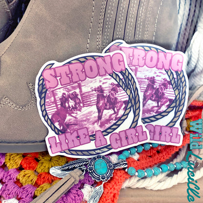 Pink Strong Like A Girl - Western Vinyl Sticker Decals