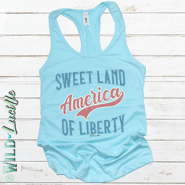 Sweet Land of Liberty - Patriotic Graphic Print USA Tank