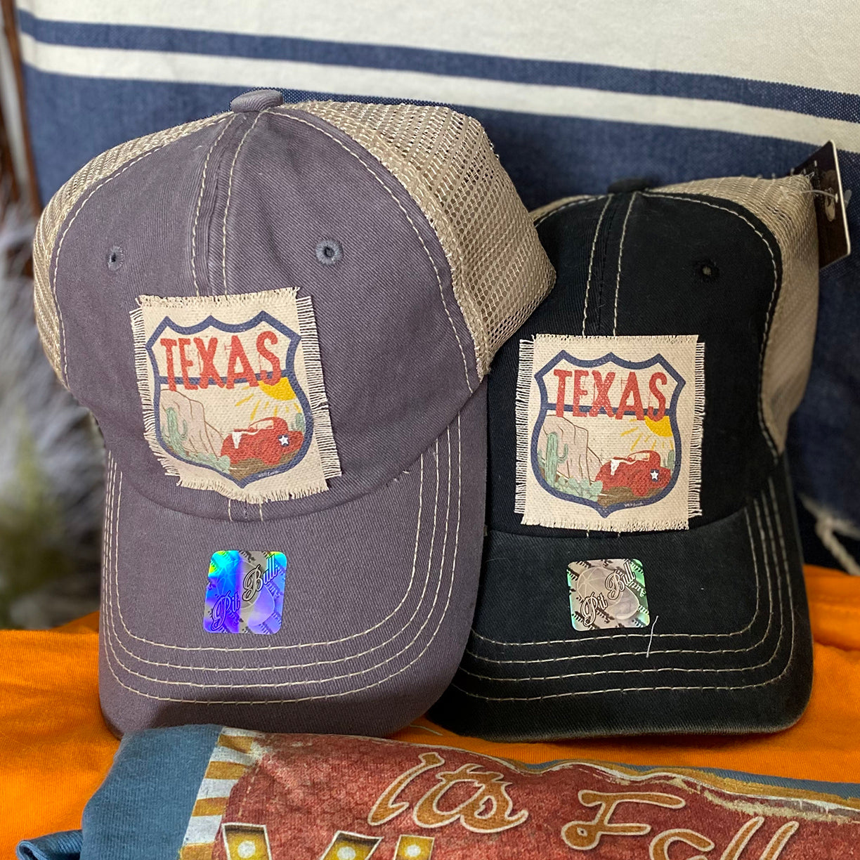 Texas Lone Star State Souvenir Canvas Patch Trucker Hats