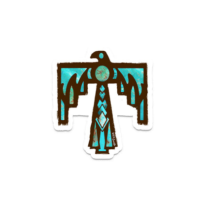 Turquoise Thunderbird - Vinyl Sticker Decals