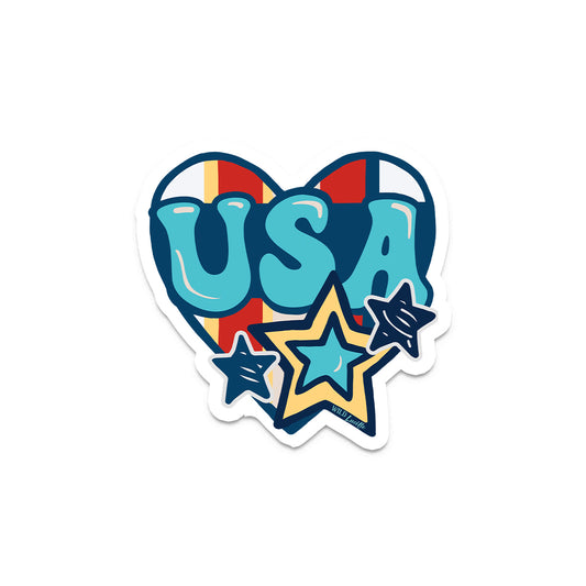 USA Heart Stars - Patriotic Vinyl Sticker Decal Packs