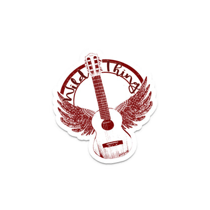 Wild Thing Guitar Wings - Retro Rocker Vinyl Sticker Decals