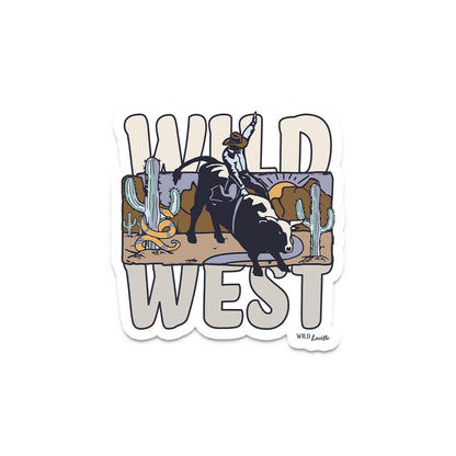 Wild West Bull Rider Cowboy - Western Vinyl Sticker Decals