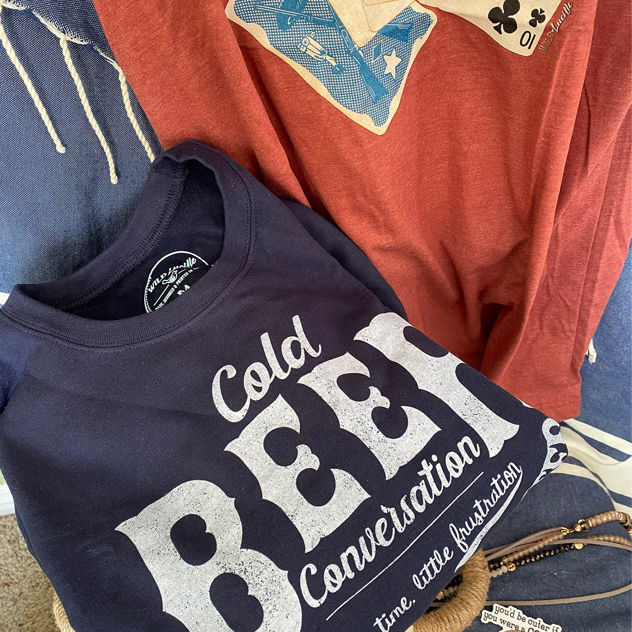 READY TO SHIP - Bundle of 12 Cold Beer Conversation Navy Fleece Pullovers