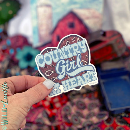 Country Girl at Heart - Western Vinyl Sticker Decals