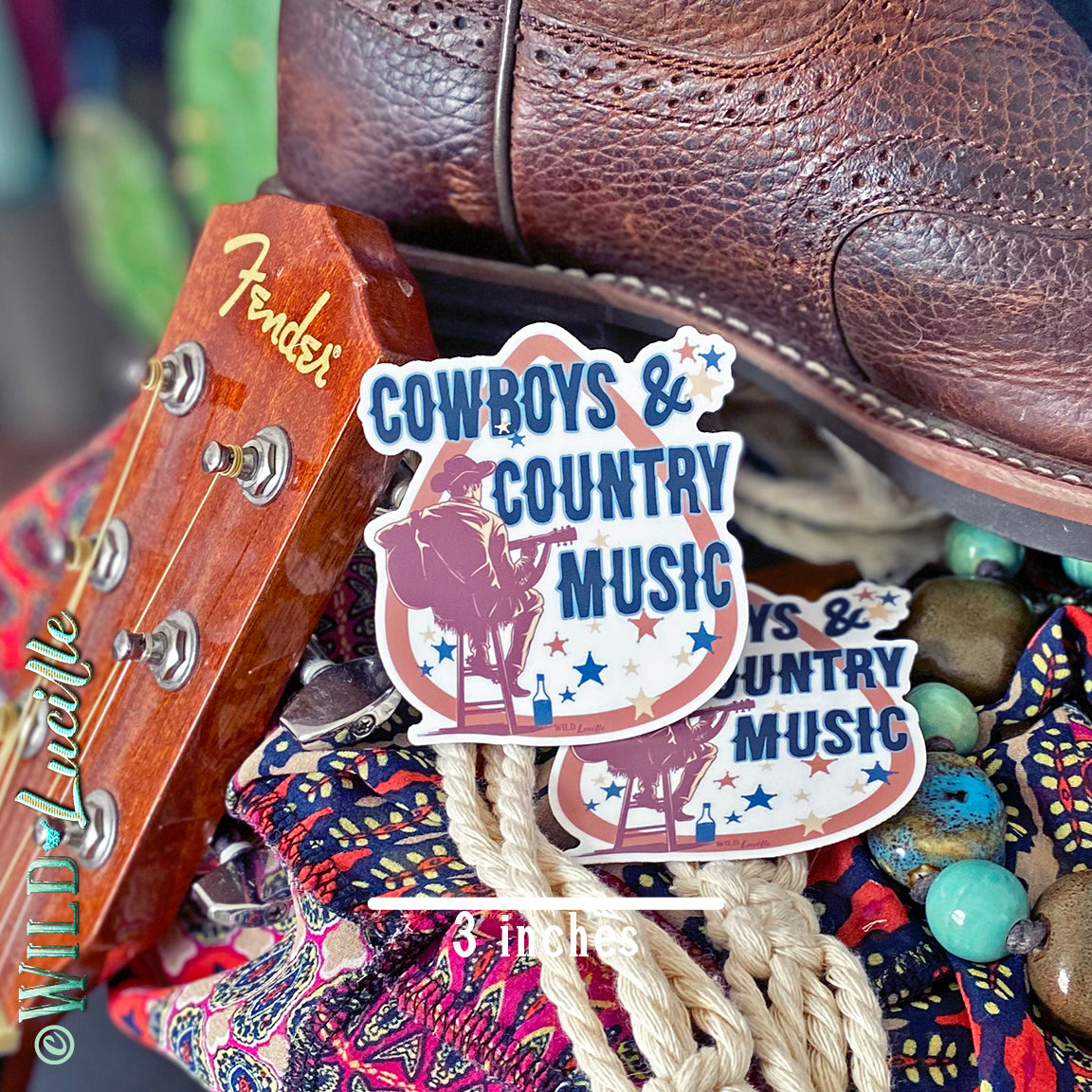 Cowboys & Country Music - Western Nashville style Vinyl Sticker Decals