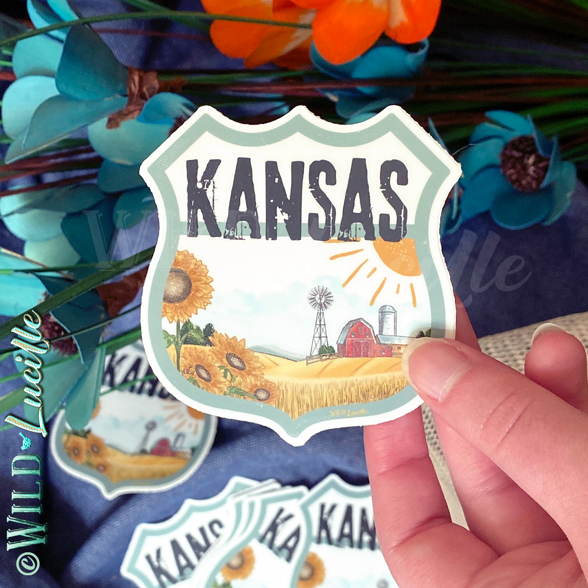 Destination Kansas - Vinyl Souvenir Sticker Decals
