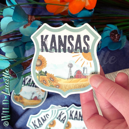 Destination Kansas - Vinyl Souvenir Sticker Decals