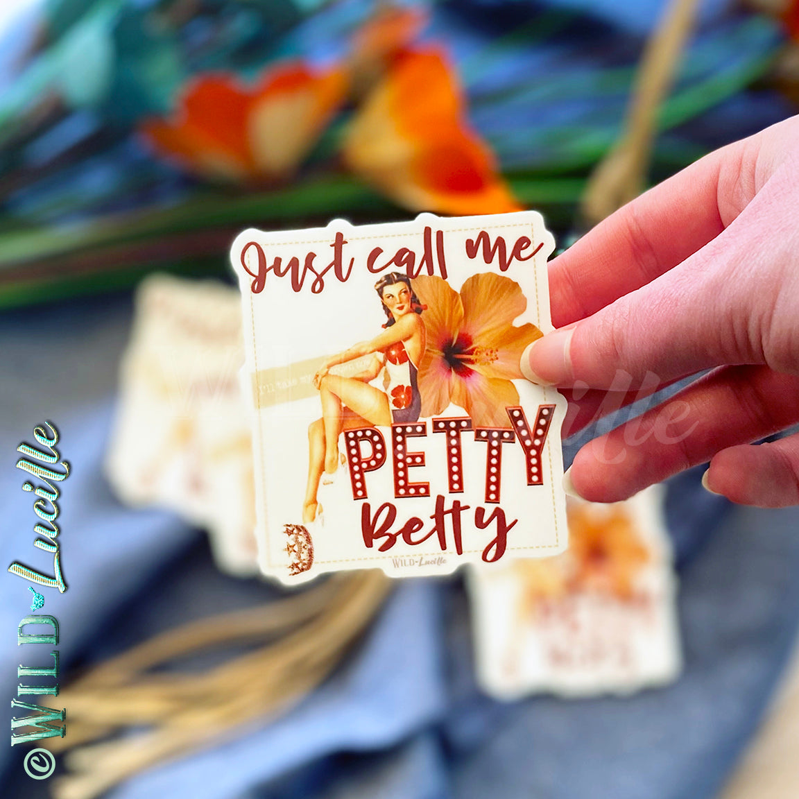 Just Call Me Petty Betty - Sassy Retro Vinyl Sticker Decals