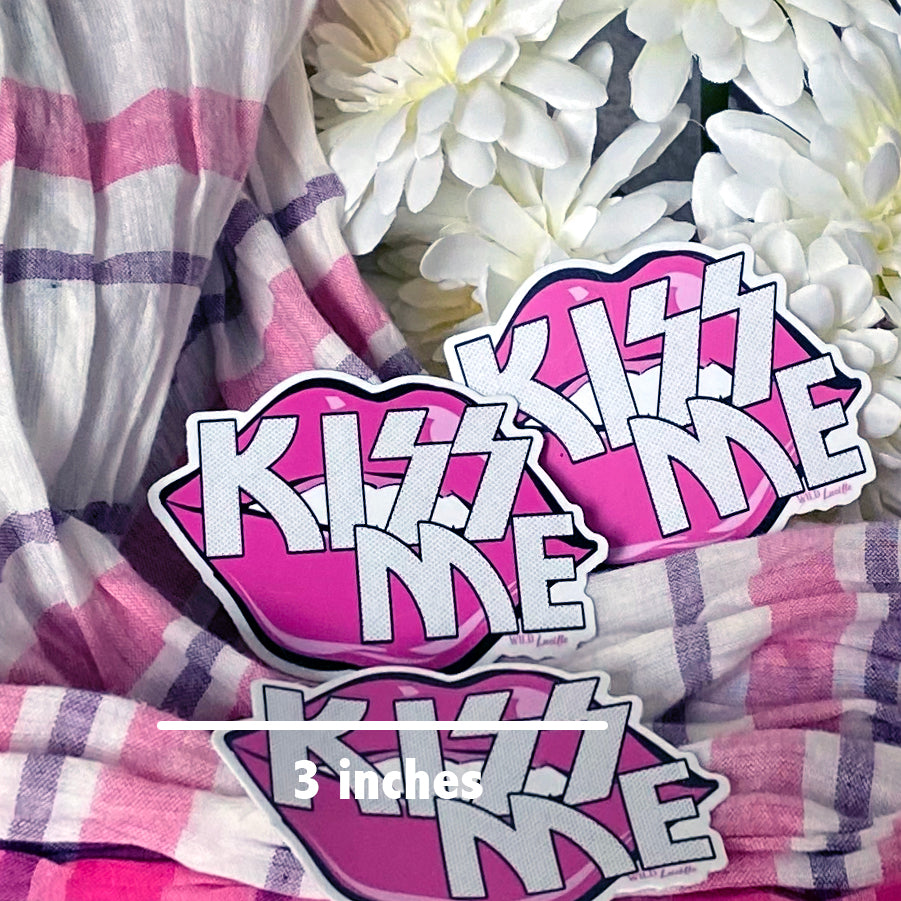 Kiss Me Pop Art Lips - Vinyl Valentine's Day Sticker Decals
