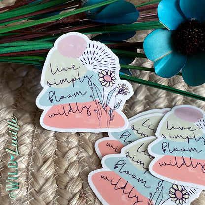 Live Simply Bloom Wildly - Inspirational Vinyl Sticker Decals