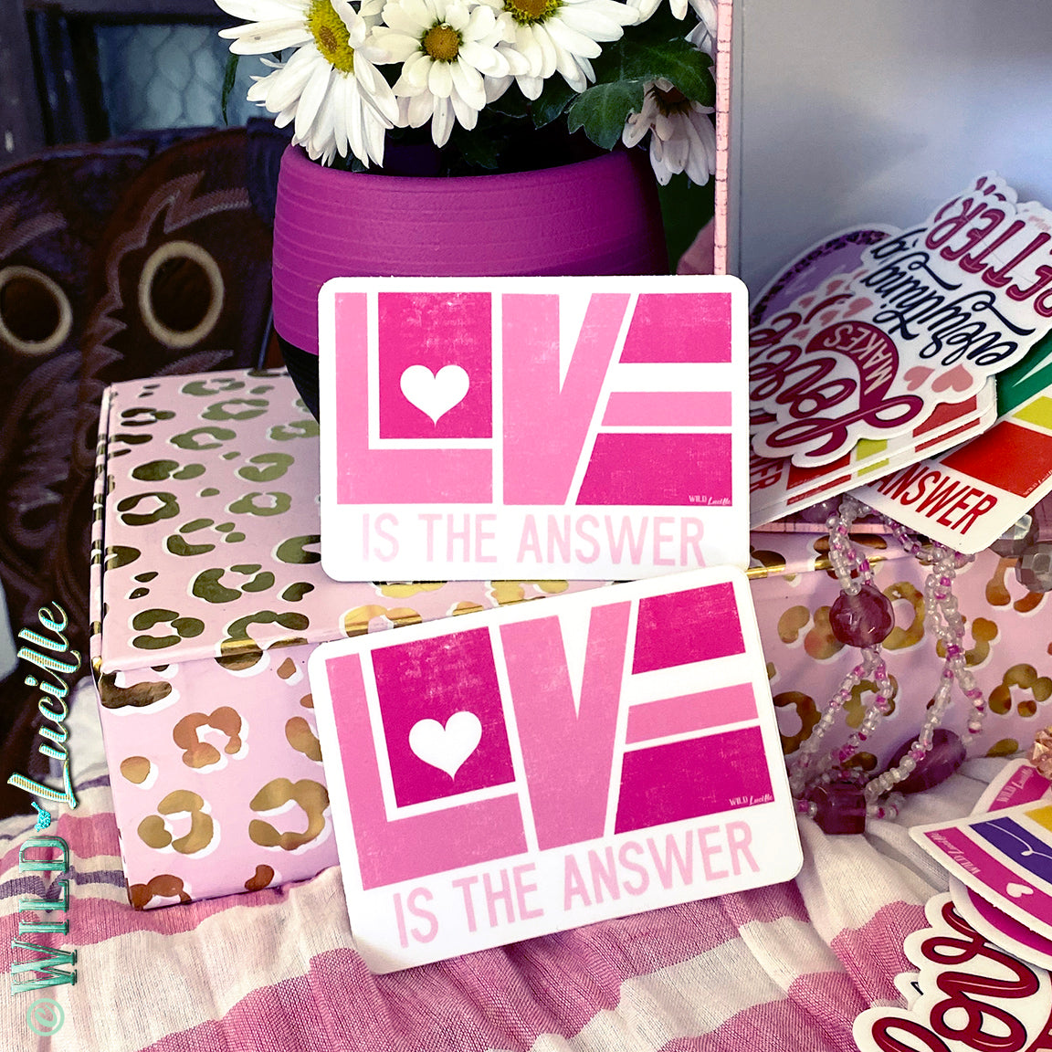 Love Is The Answer Pink - Viny Sticker Decals