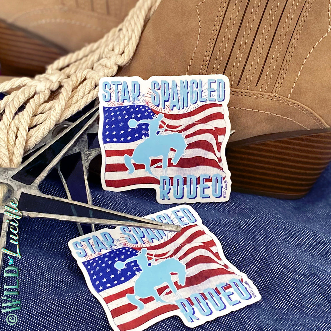 Star Spangled Rodeo - Western Patriotic Vinyl Sticker Decals