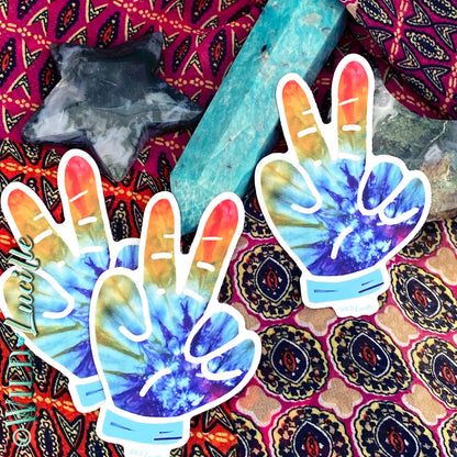 Tiedye Peace - Retro Vinyl Sticker Decals