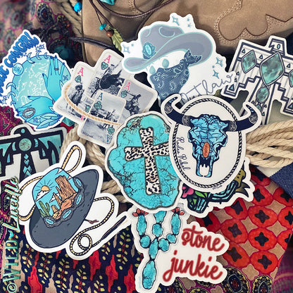 Turquoise Diva Vinyl Decal Sticker Bundle (50 assorted)