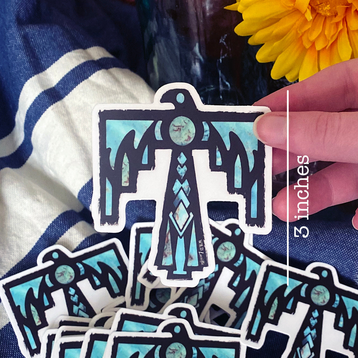 Turquoise Thunderbird - Vinyl Sticker Decals